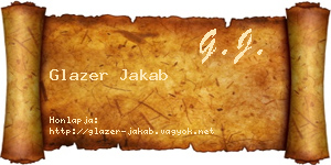 Glazer Jakab névjegykártya